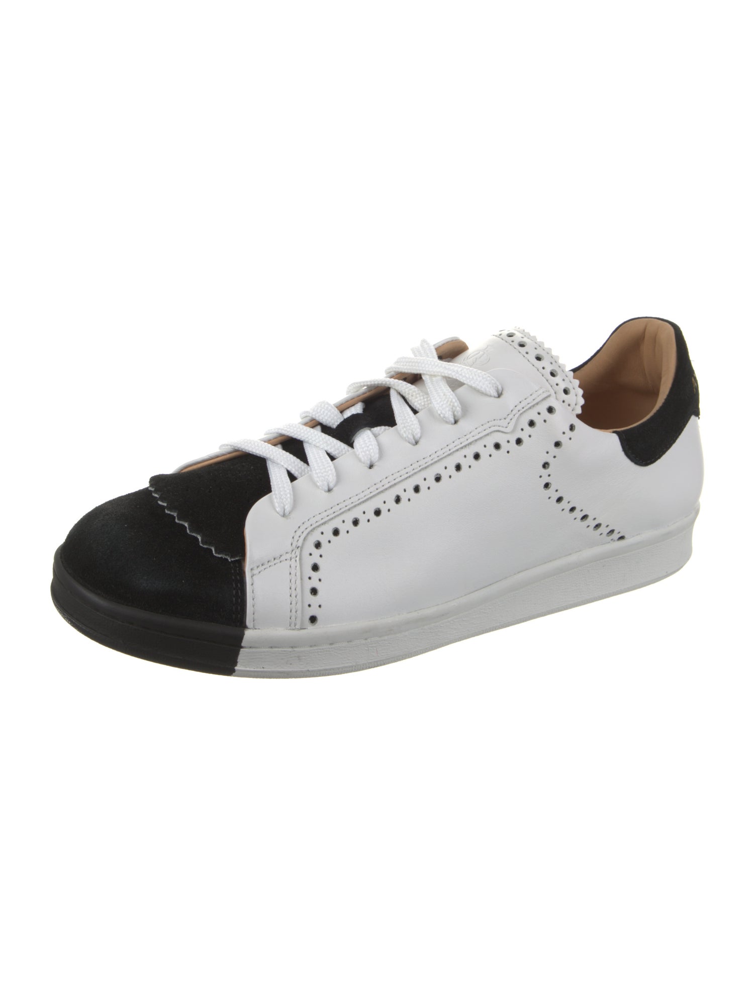 The Office of Angela Scott Leather Colorblock Pattern Sneakers